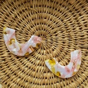 Jewelry - Pink and Yellow Resin Earrings Jewelry - Pink and Yellow Resin Earrings